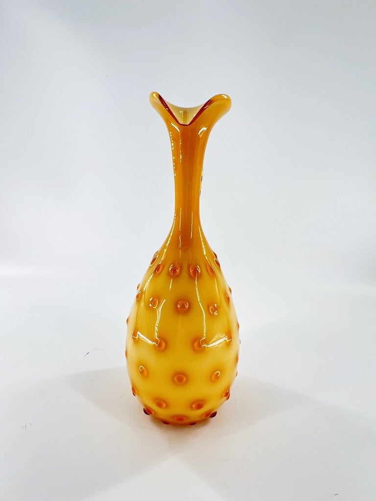 Vintage Vintage yellow glass decanter/vase