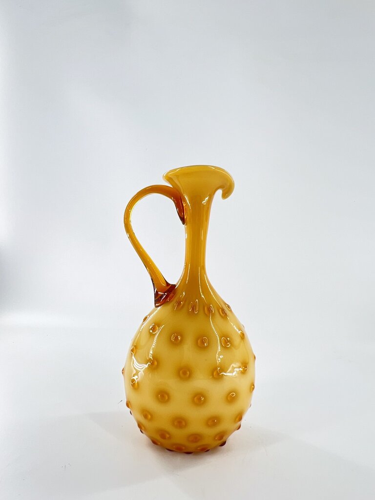 Vintage Vintage yellow glass decanter/vase