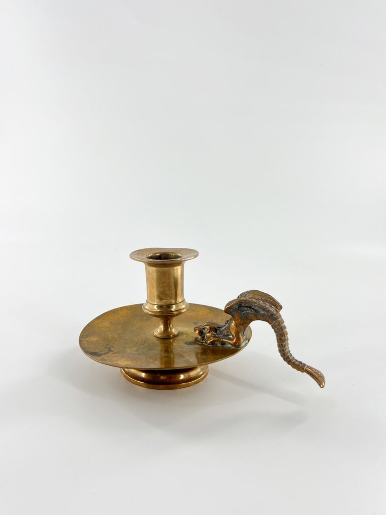 Vintage Candle holder with dragon handle