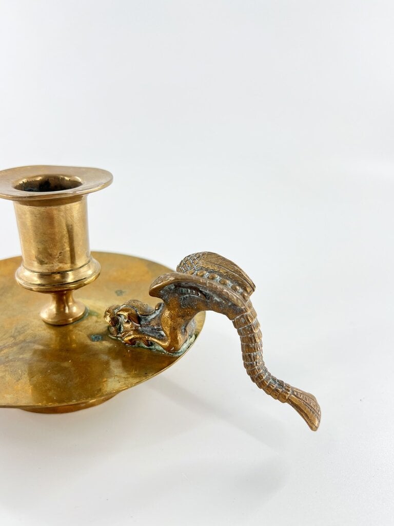 Vintage Candle holder with dragon handle