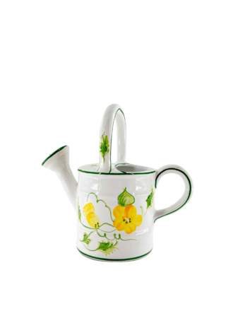 Vintage Keramieken gieter met gele bloemen Vintage Keramieken gieter met gele bloemen