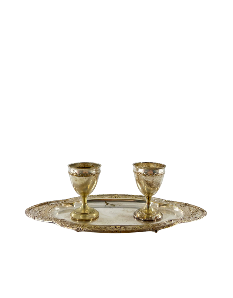 Vintage Vintage egg cups on tray