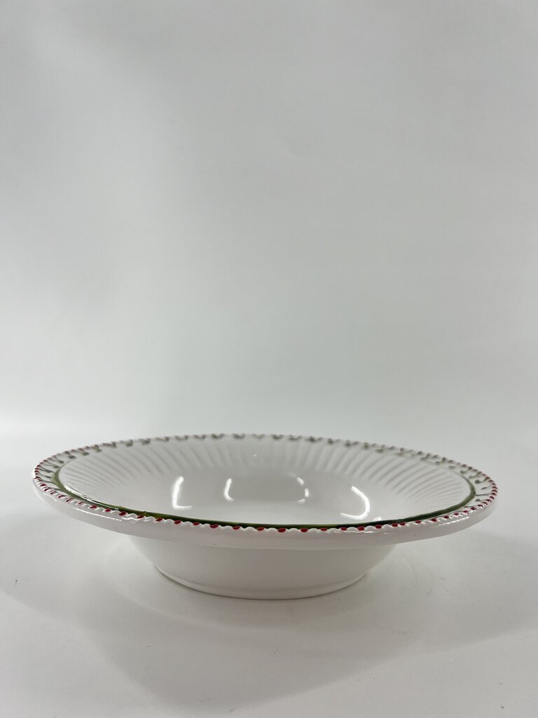 Marlies Boomsma Handpainted deep plate - Cherry - Red and Green