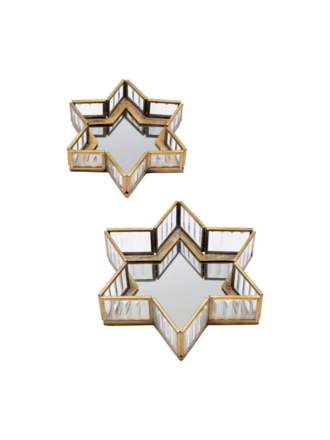 Set of two star trays with mirrors Set of two star trays with mirrors