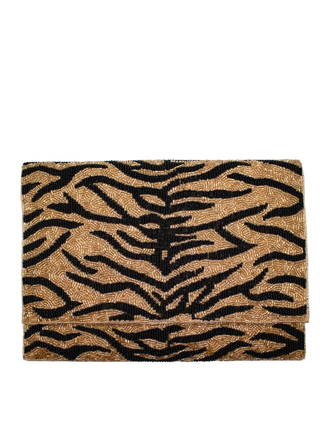 Clutch - tijgerprint in kralen Clutch - tijgerprint in kralen