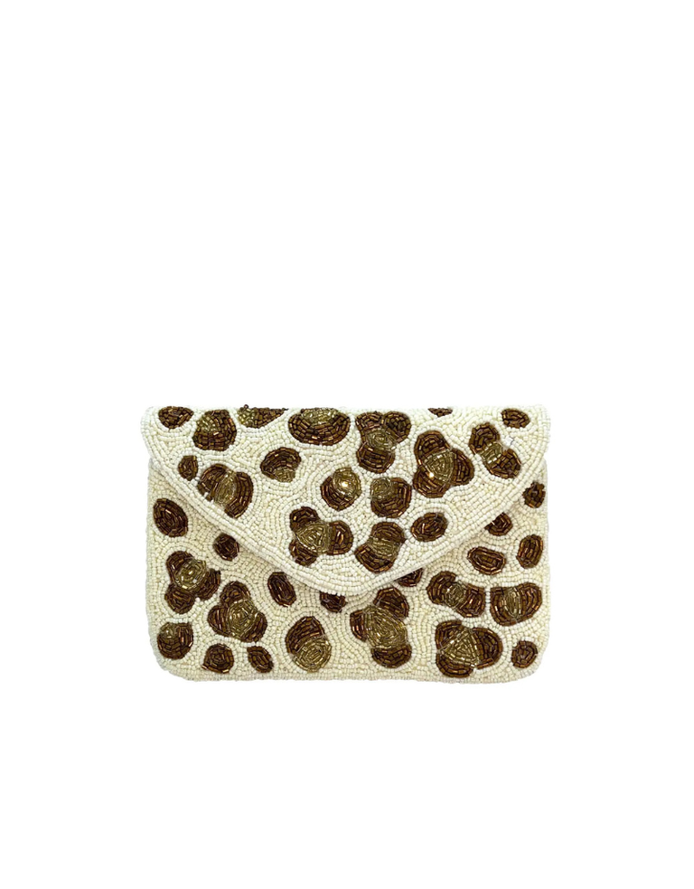 Mini Clutch - beads in leopard design