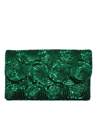 Clutch - emerald green with sequins and beads Clutch - emerald green with sequins and beads