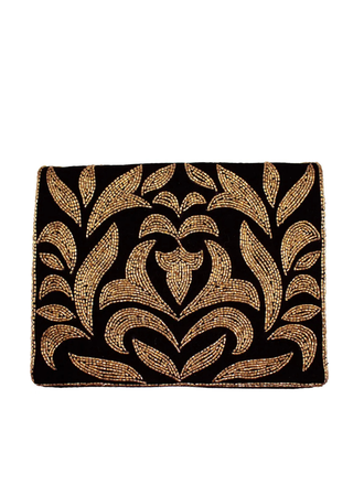 Clutch - fluweel met gouden kraaltjes Clutch - fluweel met gouden kraaltjes