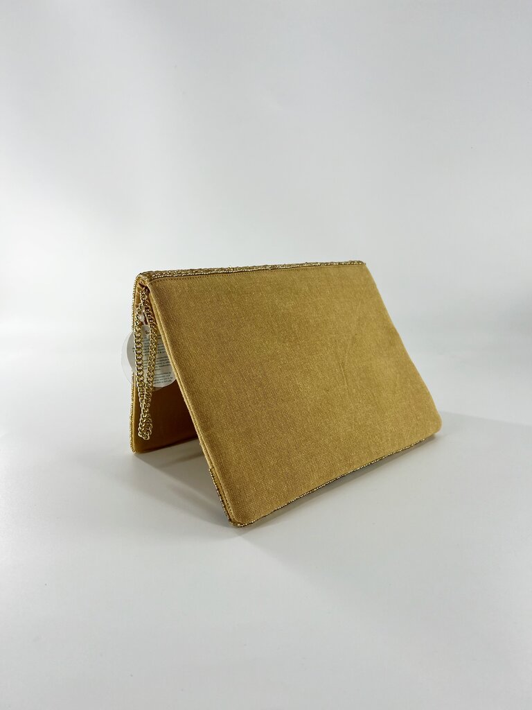 Clutch with beads and tigerprint