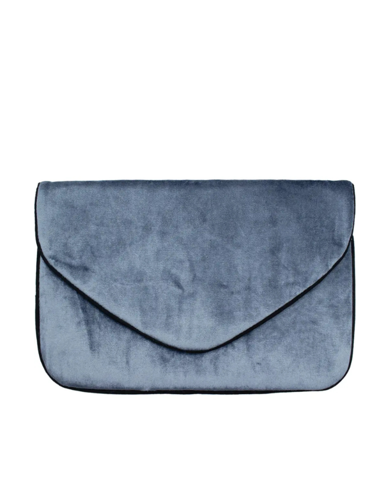 Clutch - Grijs/blauw fluweel