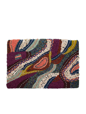 Clutch - plum abstract clutch