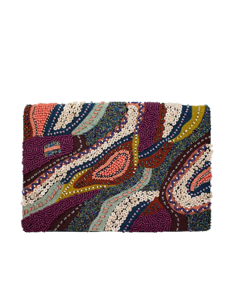 Clutch - plum abstract clutch