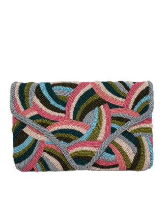 Clutch - ontwerp abstracte golf met kralen Clutch - ontwerp abstracte golf met kralen