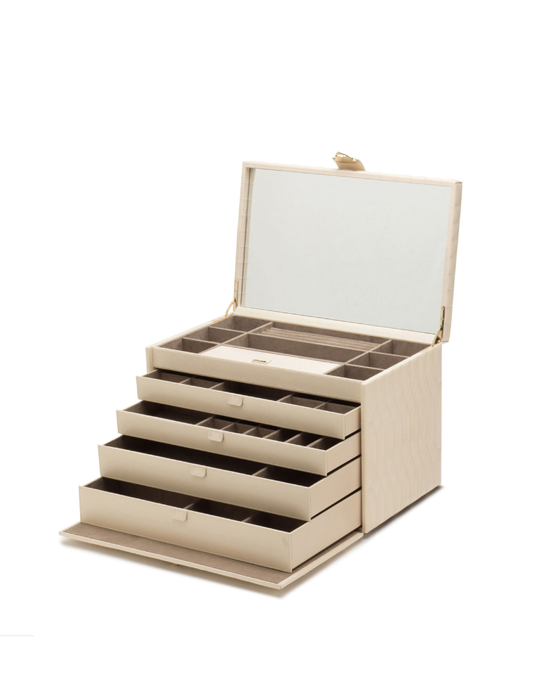 WOLF Caroline Extra Large Jewelry Case - Ivory