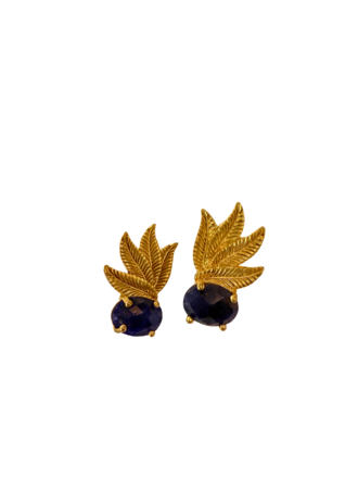 m'Anais Sabrina earrings -  Gilded leaf and sapphire m'Anais Sabrina earrings -  Gilded leaf and sapphire