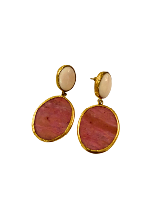 m'Anais Hannah earrings - Rodochrosite white/ pink earrings m'Anais Hannah earrings - Rodochrosite white/ pink earrings