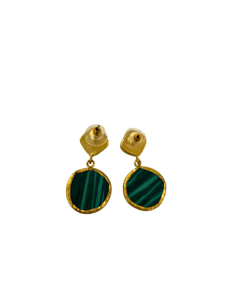 m'Anais Zoé earrings - Pearl and malachite earrings