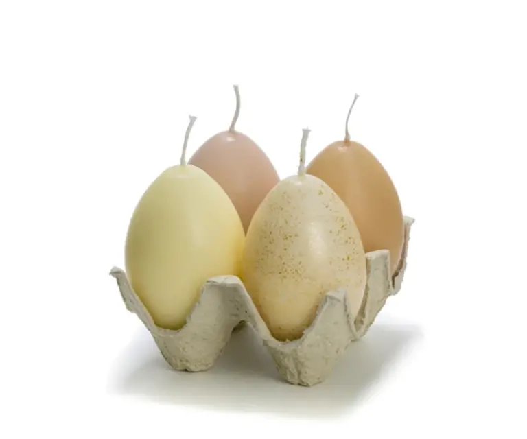 Rustik Lys Egg candles on tray - Gold