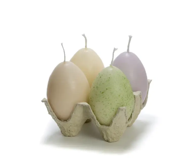 Rustik Lys Egg candles on tray - Green