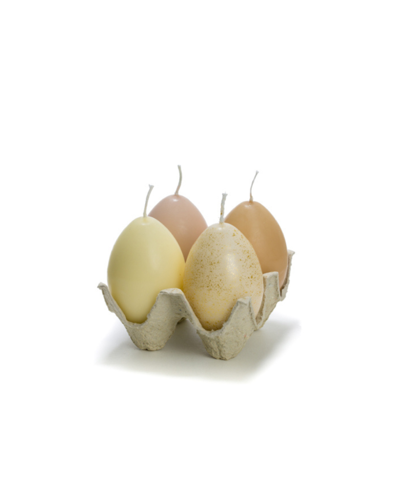 Rustik Lys Egg candles on tray - Gold
