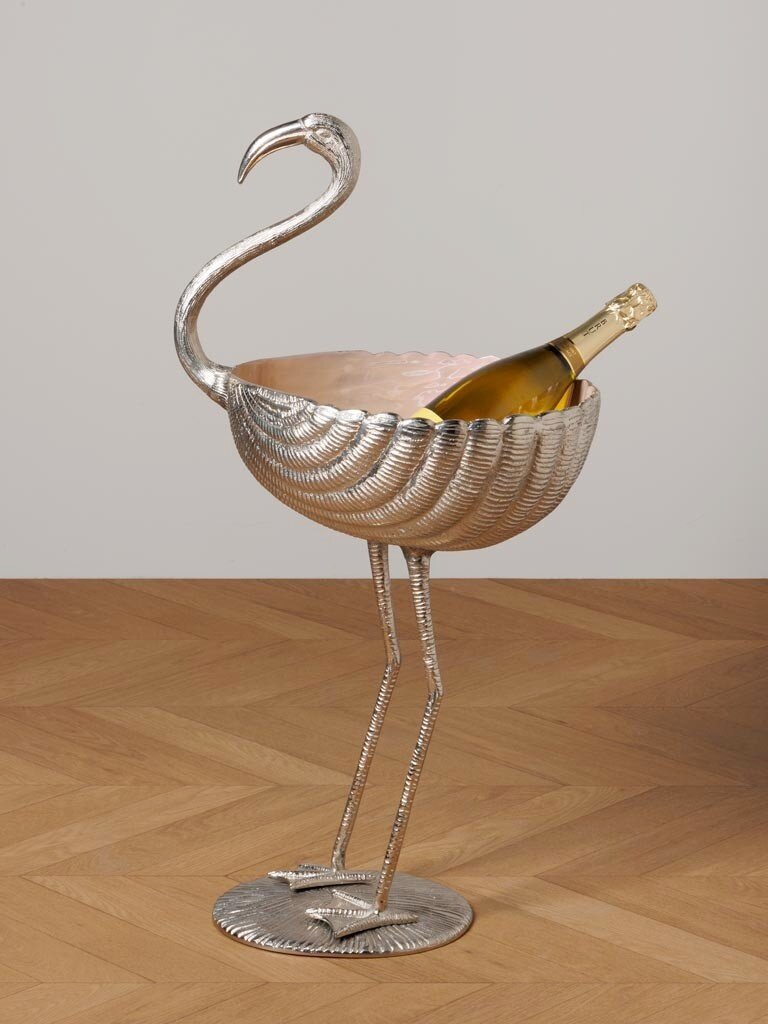 Enamel pink ice bucket Flamingo