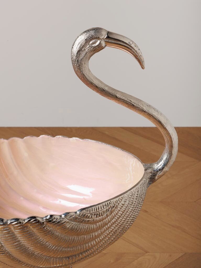 Enamel pink ice bucket Flamingo