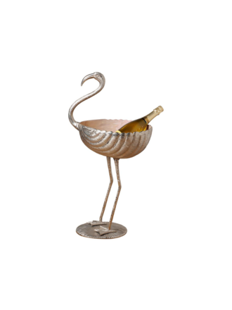 Enamel pink ice bucket Flamingo