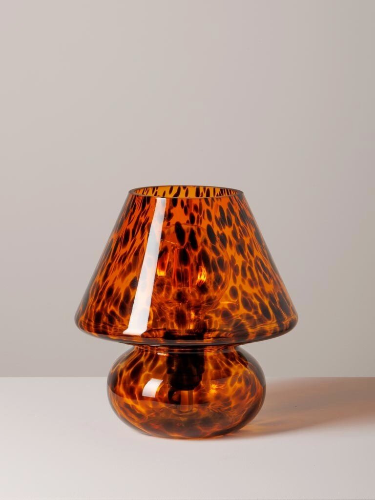 Tafellamp van Glas met Schildpadpatroon