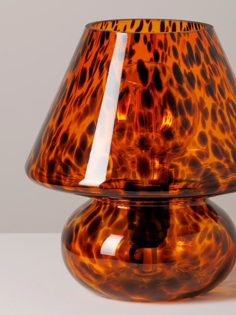 Tafellamp van Glas met Schildpadpatroon