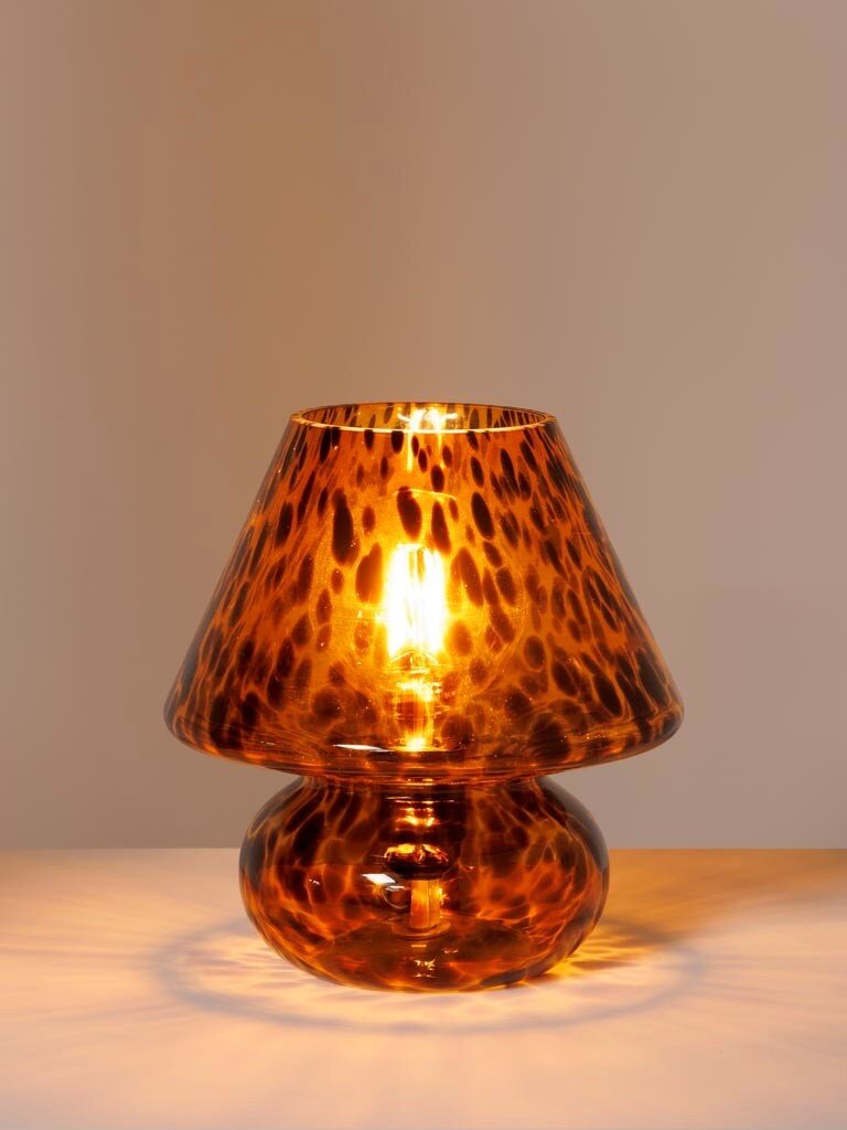 Tafellamp van Glas met Schildpadpatroon