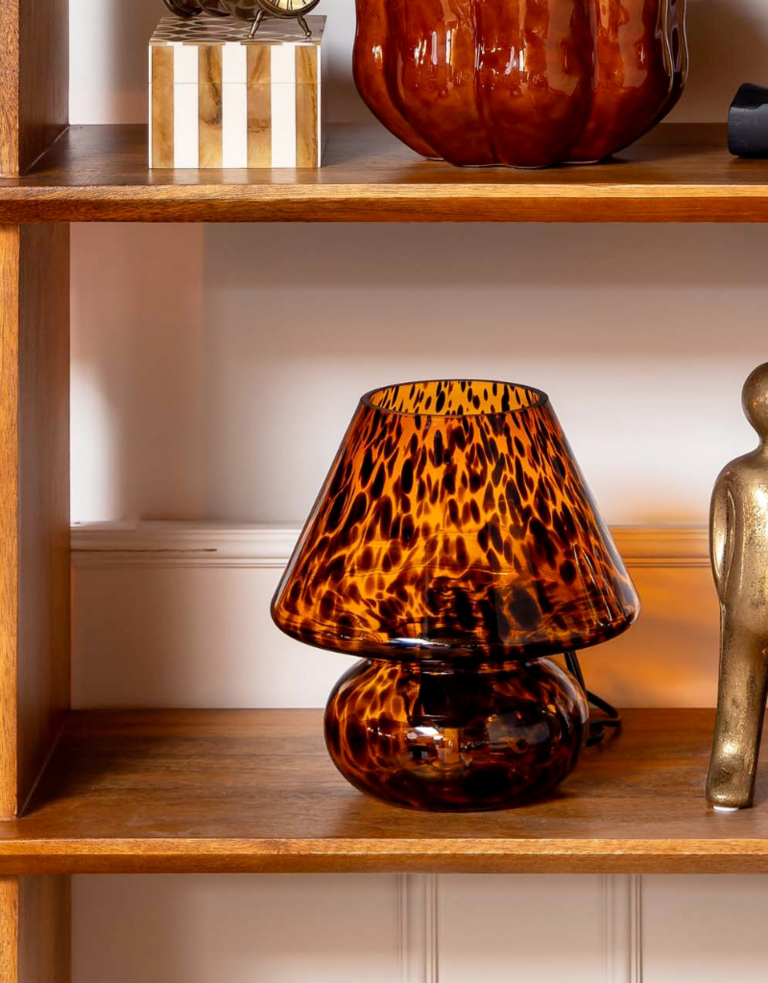 Tafellamp van Glas met Schildpadpatroon