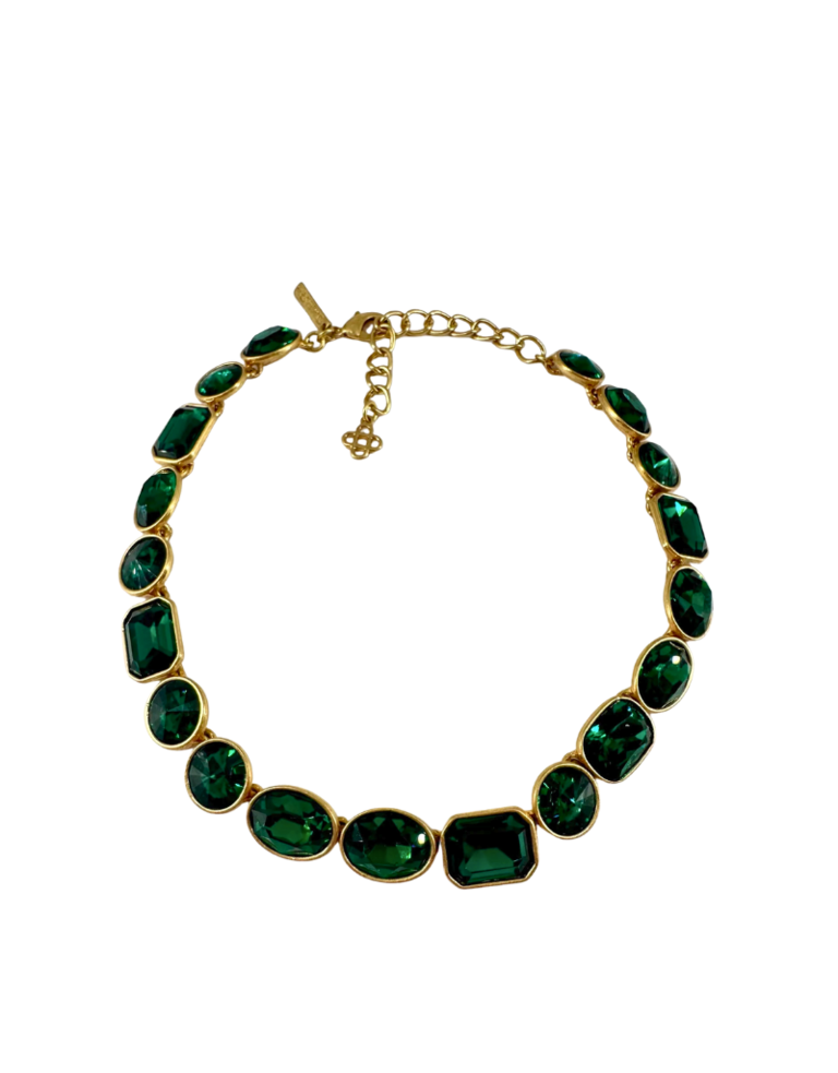 Vintage Oscar de la Renta necklace - Emerald crystals