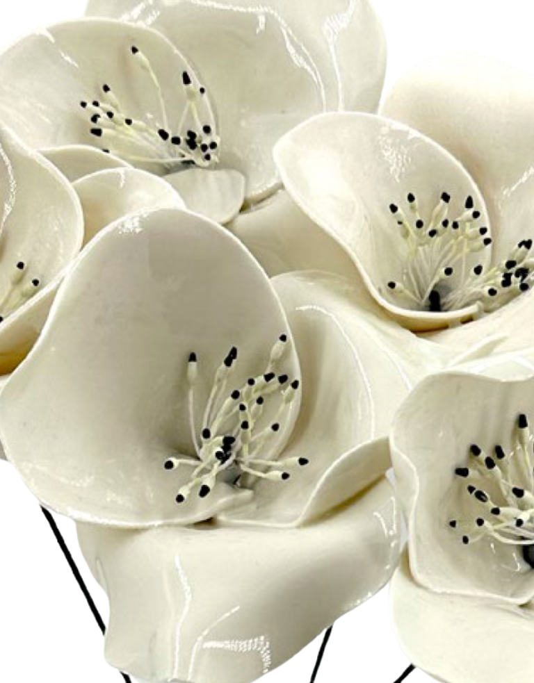 Alex Hackett Porseleinen Bloem – Witte Meeldraadbloem