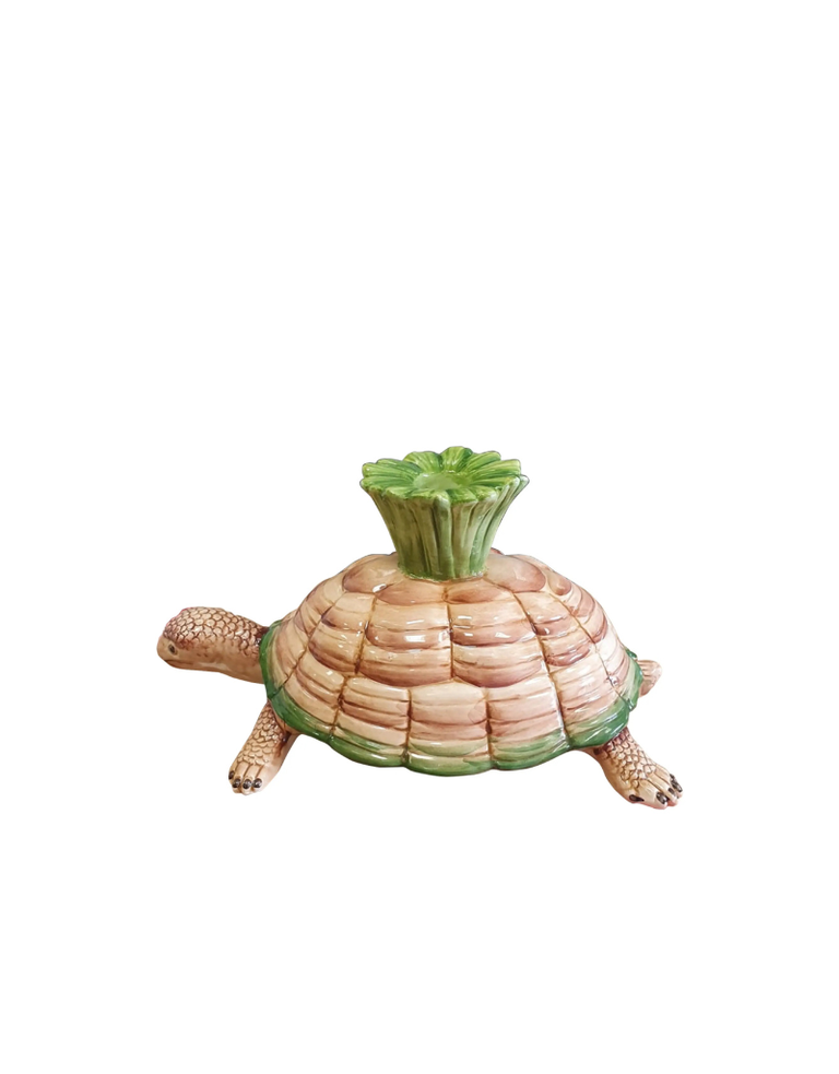 Les Ottomans Ceramic Turtle candle holder
