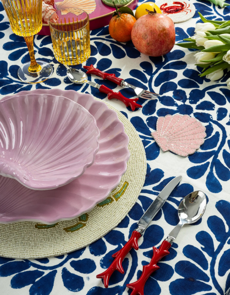 Les Ottomans Schelpvormig Keramisch Dinerbord – Lila
