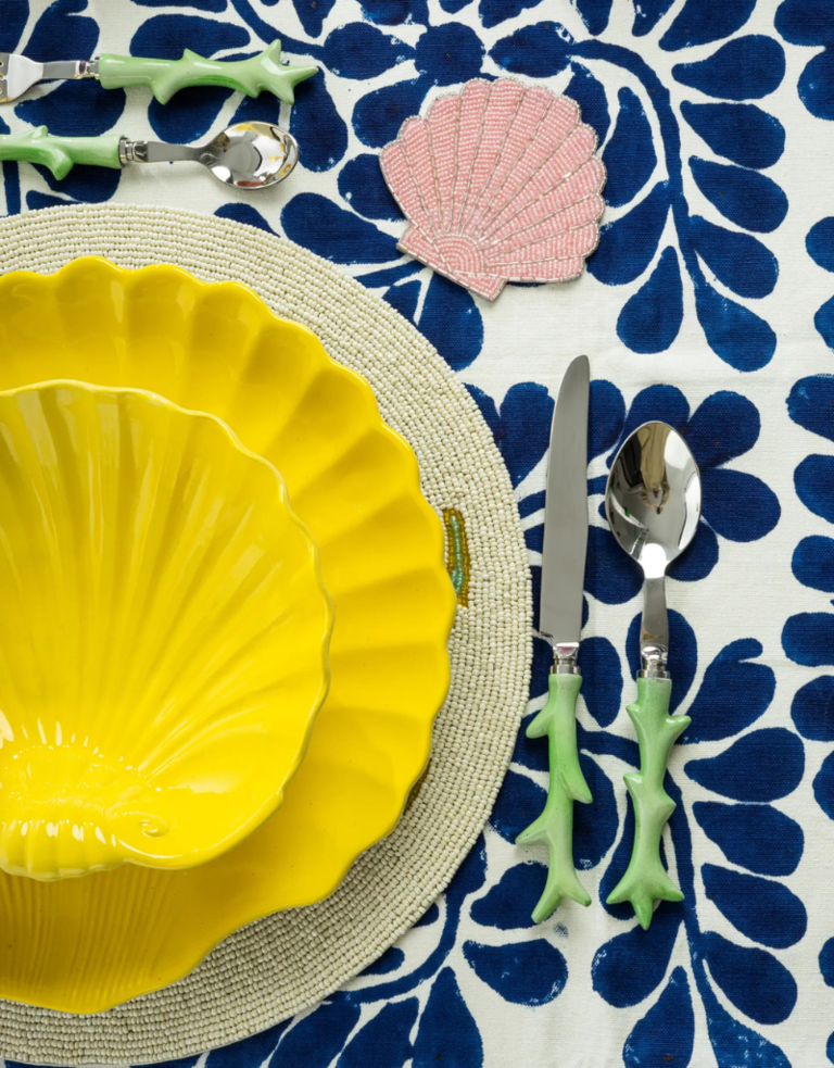 Les Ottomans Shell ceramic dinner plate - Yellow
