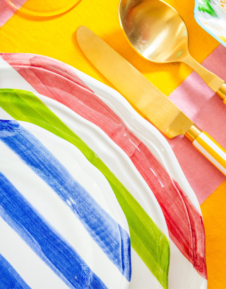 Les Ottomans Rood  gesteept Keramieken Dinerbord