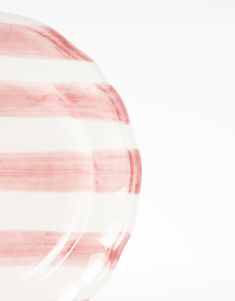 Les Ottomans Stripes dinner plate - Pink