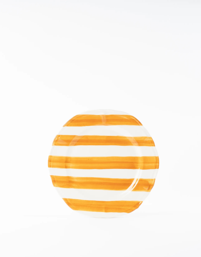 Les Ottomans Oranje gestreept keramieken dinerbord