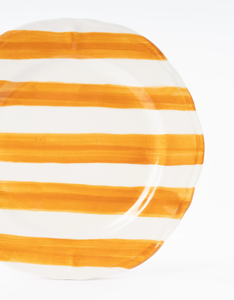 Les Ottomans Stripes dinner plate - Orange