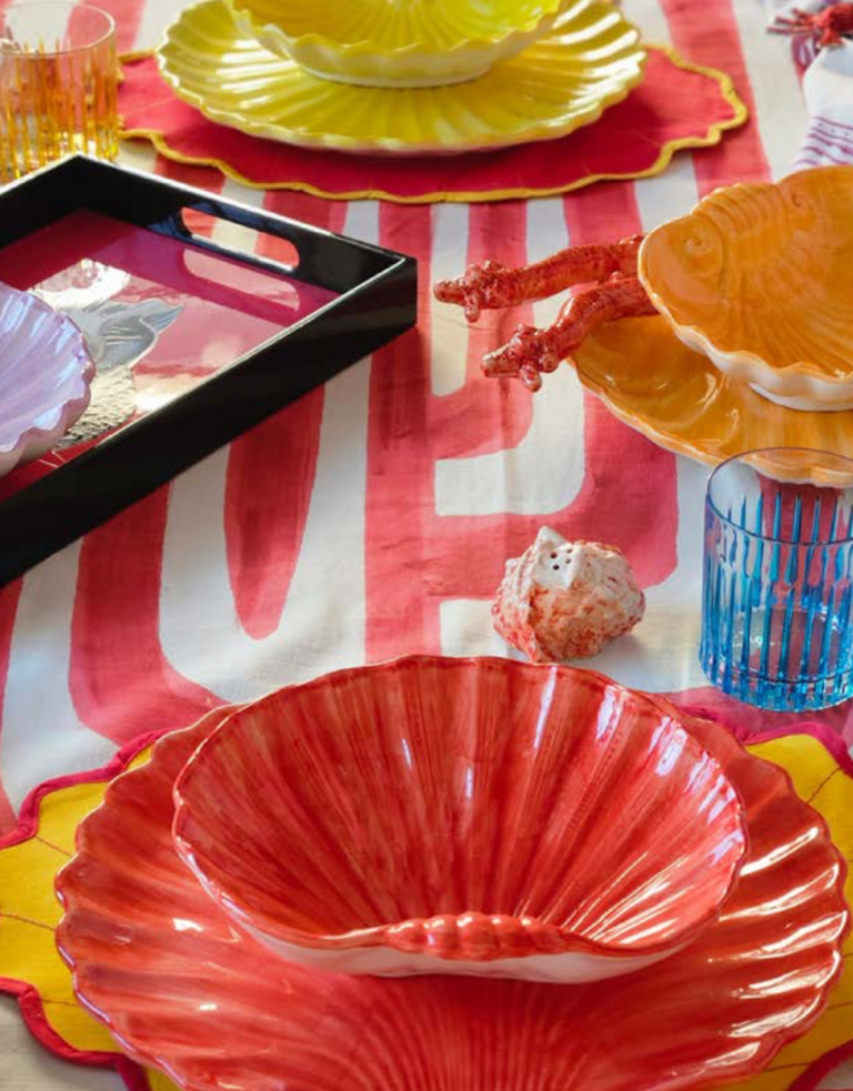 Les Ottomans Shell ceramic dinner plate - Orange