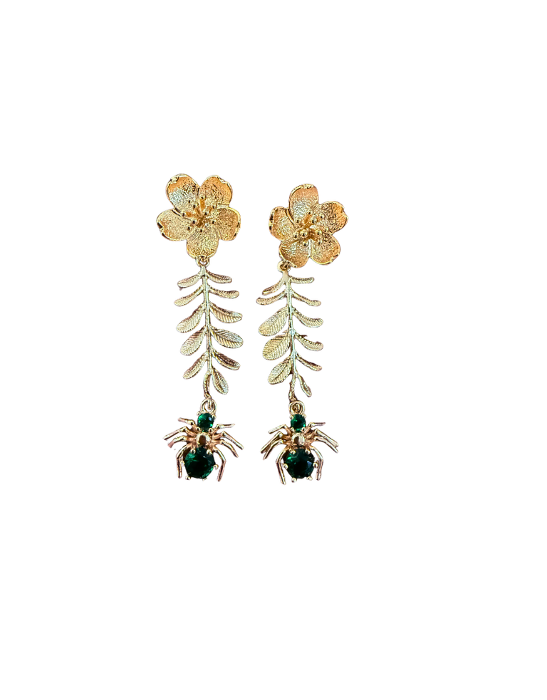 Belsy & Fay Belsy & Fay – Set Oorbellen- Gouden Bloem met Spin