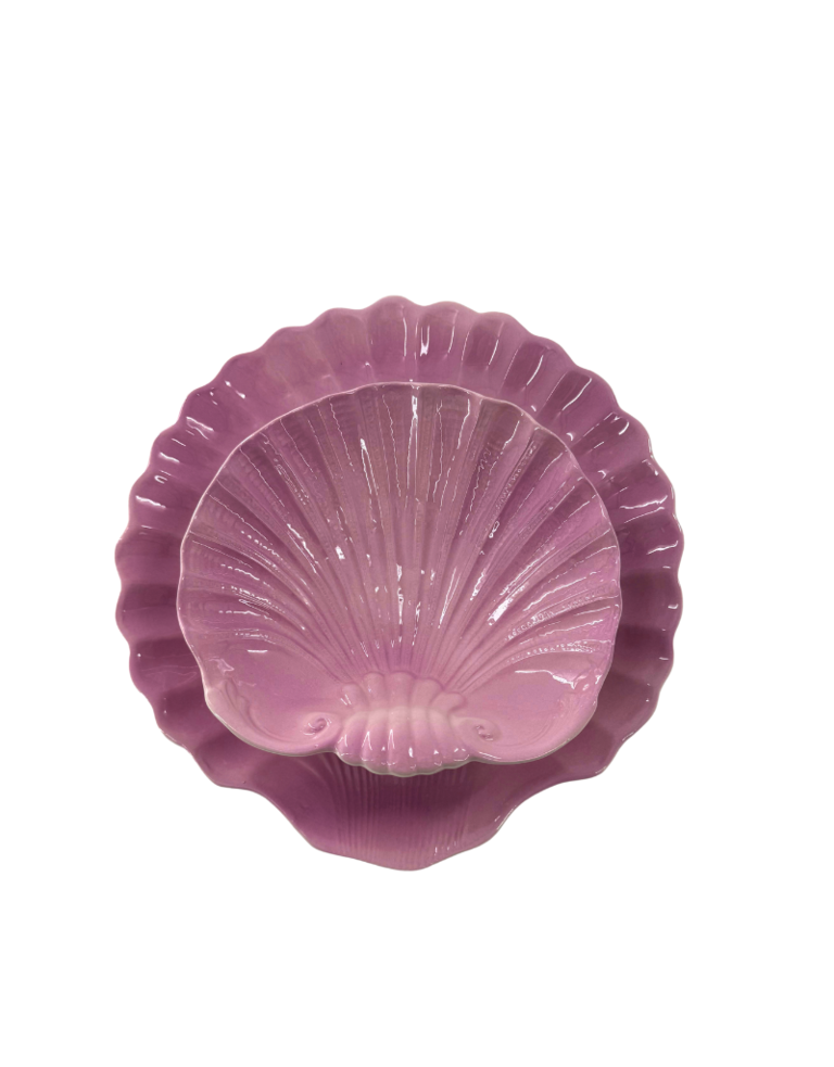 Les Ottomans Schelpvormig Keramisch Dinerbord – Lila