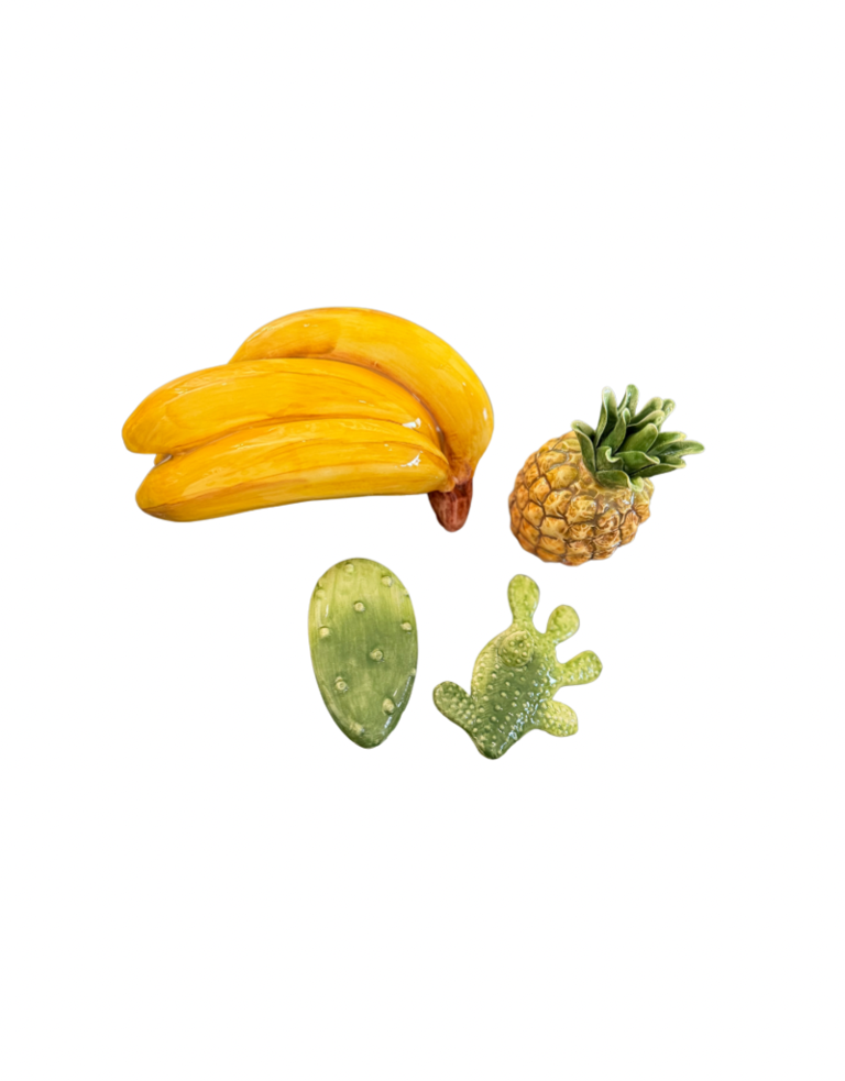 Les Ottomans Keramische Tafeldecoraties – Fruit & Cactus (Set van 4)