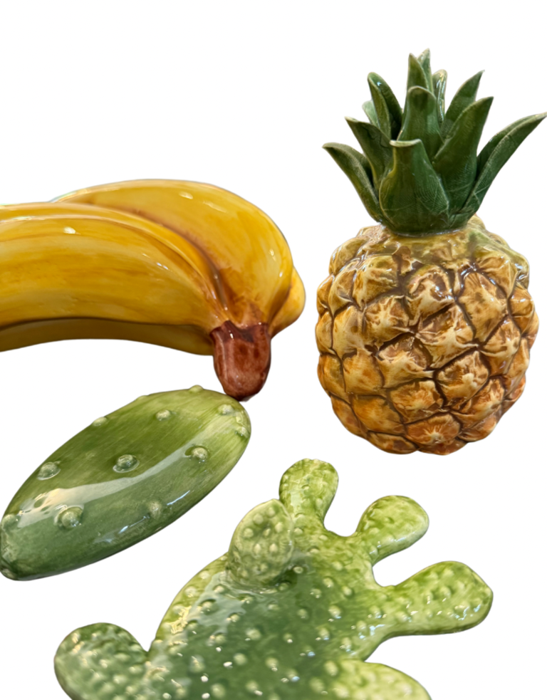 Les Ottomans Keramische Tafeldecoraties – Fruit & Cactus (Set van 4)