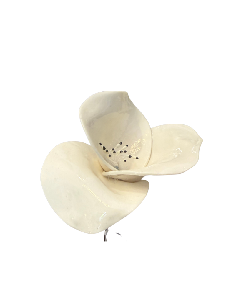 Alex Hackett Porcelain flower - White Pistil Flower