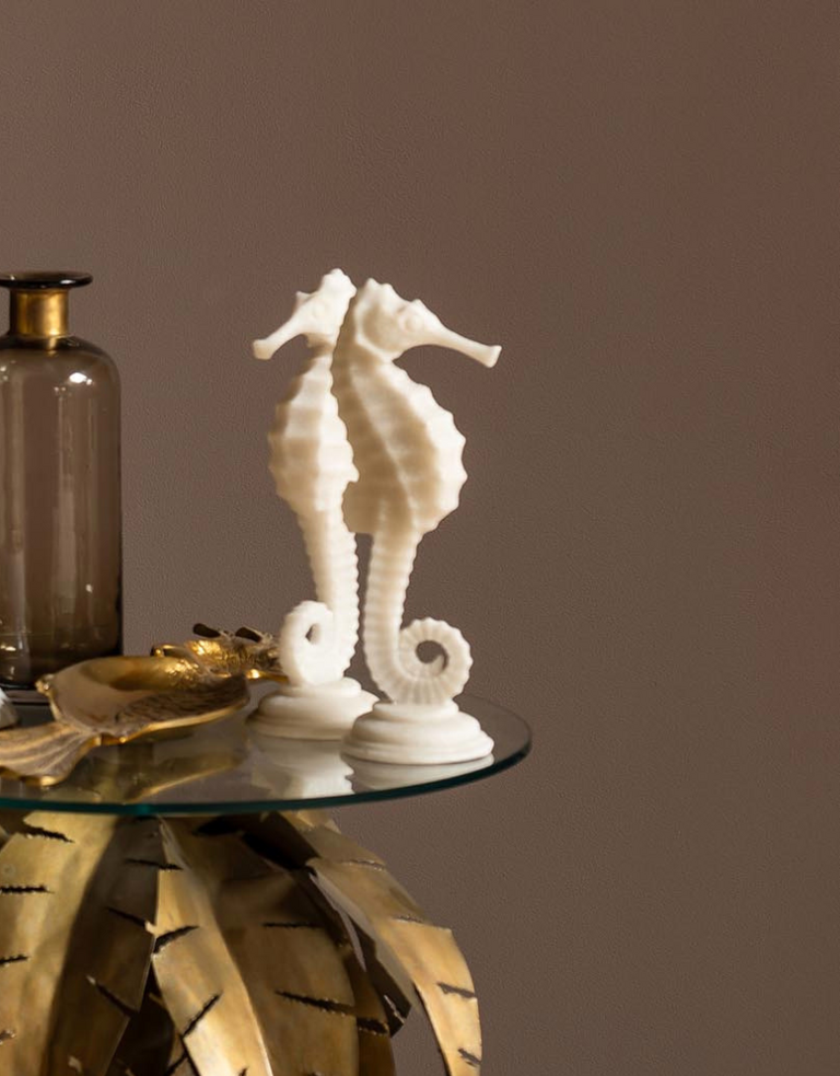 White Seahorse Bookends – Polyresin – 32 x 12 x 10 cm