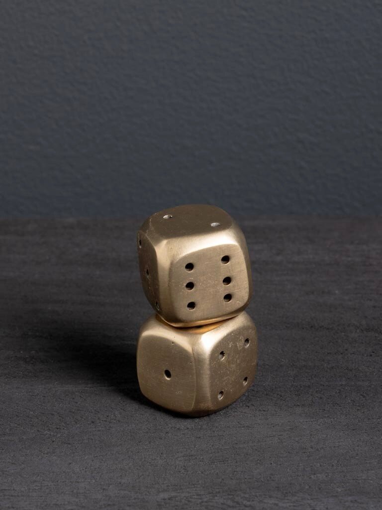 Decorative Brass Dice – Set of 2