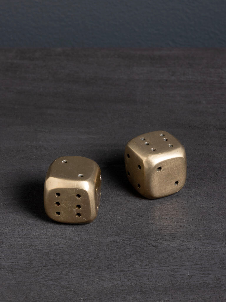 Decorative Brass Dice – Set of 2