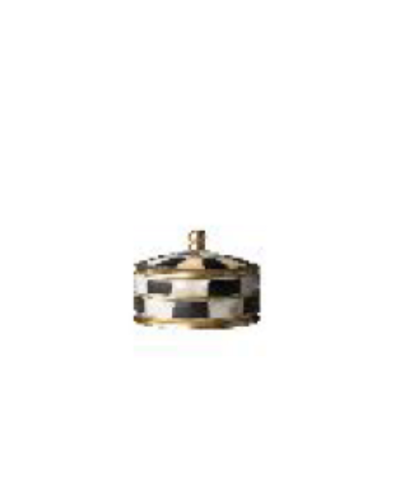 Small Black & White Brass Trinket Box